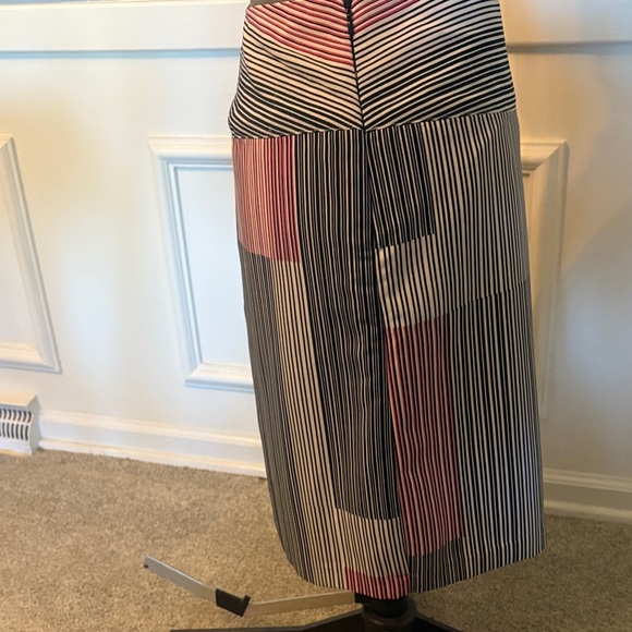 Worthington A-Line Skirt with Pink and Black Stripes - Picture 6 of 12